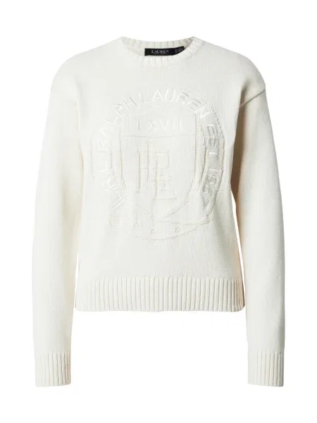 Dlhý sveter Lauren Ralph Lauren s dlhými rukávmi biela