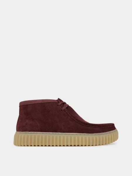 Замшевые ботинки Clarks бордовые