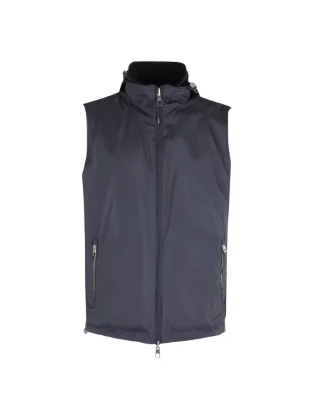 Kamizelka Montecore wełniana z kapturem niebieska