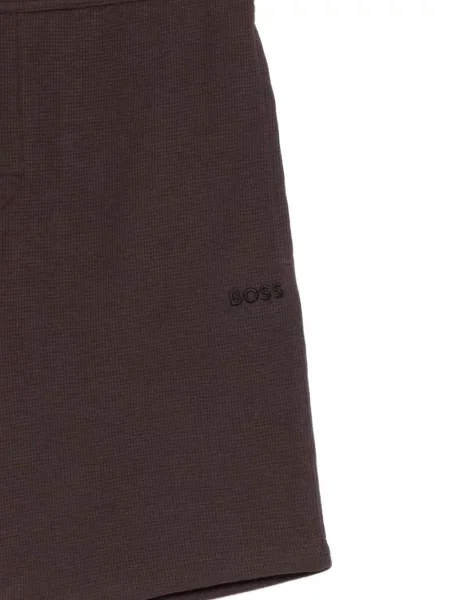 Pantaloni scurți Boss cu broderie maro