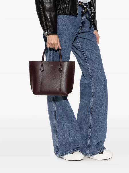 Geantă shopper Tory Burch din piele maro
