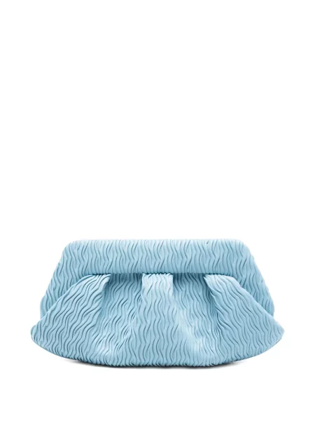 Geantă plic Themoirè cu volane albastru