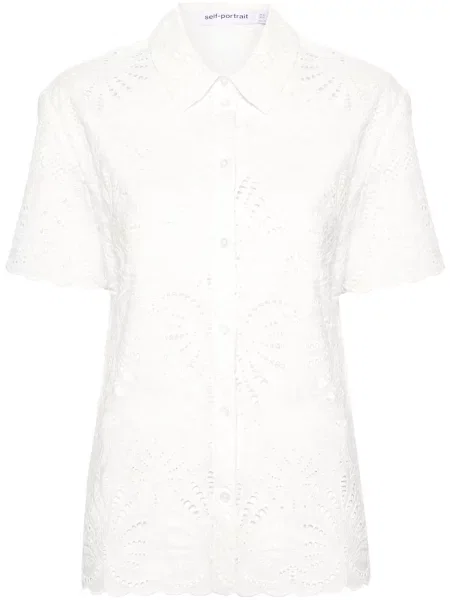 Cămașă Self-portrait cu broderie alb