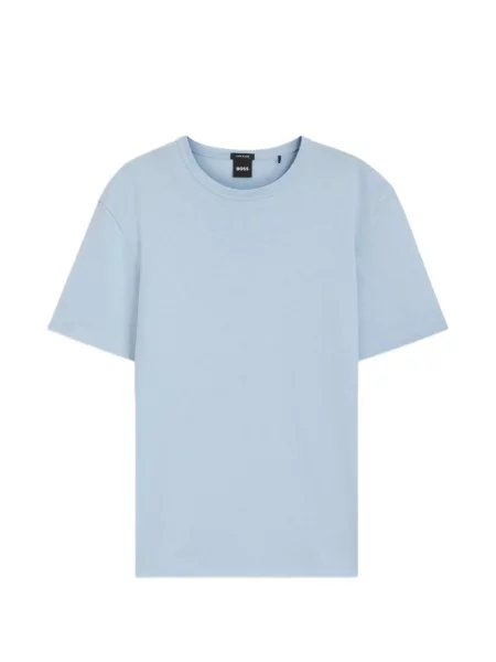 Scurt tricou Boss cu decolteu rotund albastru