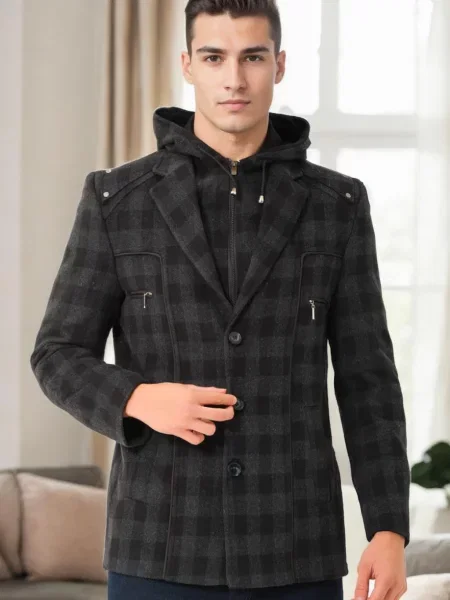 Plašč Dewberry s karirastim vzorcem črna