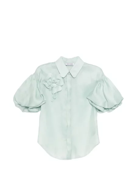 Cămașă Dice Kayek cu broderie cu model floral verde