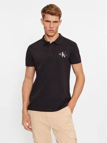 Calvin Klein Jeans Polo MONOLOGO negru