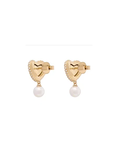 GUESS Uhani zlato-rumena / transparentna / biserno bela