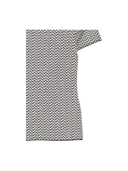 Koszulka Emporio Armani wełniana z krótkim rękawem w geometryczne wzory czarna