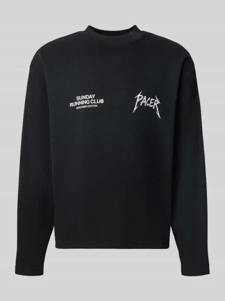 Bluza o kroju regular fit z mieszanki bawełny model SRC® Pacer' Another Cotton Lab czarna