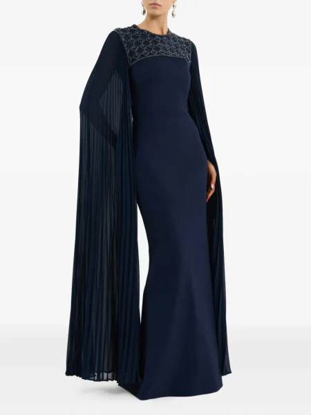 Rochie maxi Rebecca Vallance plisată de costum albastru