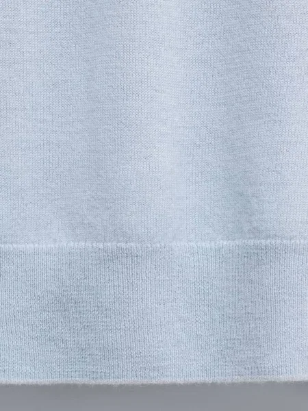 Sweter z wełny z okrągłym dekoltem Kobieta XS MANGO błękitny