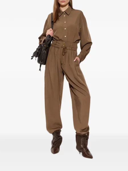 Pantaloni Isabel Marant cu cordon maro