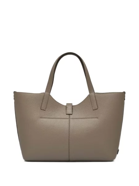 Geantă shopper Strathberry din piele gri