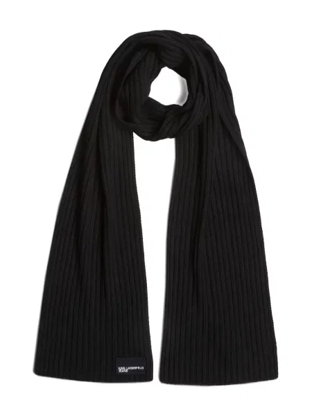 Fular Karl Lagerfeld Jeans cu autograf negru