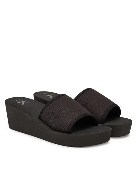 Sneakers Calvin Klein Jeans Beach Wedge Slide Ca Black EUR 36 μαύρο