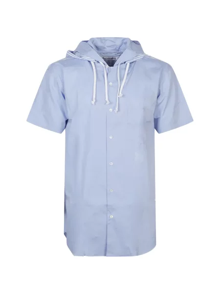 Риза Comme Des Garçons Homme на райета с качулка синьо