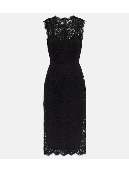Rochie midi Dolce&gabbana din dantelă până la genunchi de costum negru