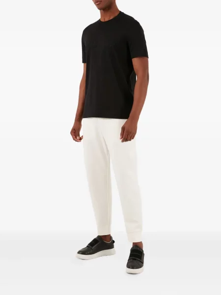 Тениска Emporio Armani бродирана черно