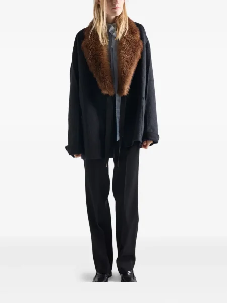 Pantaloni Prada de lână negru