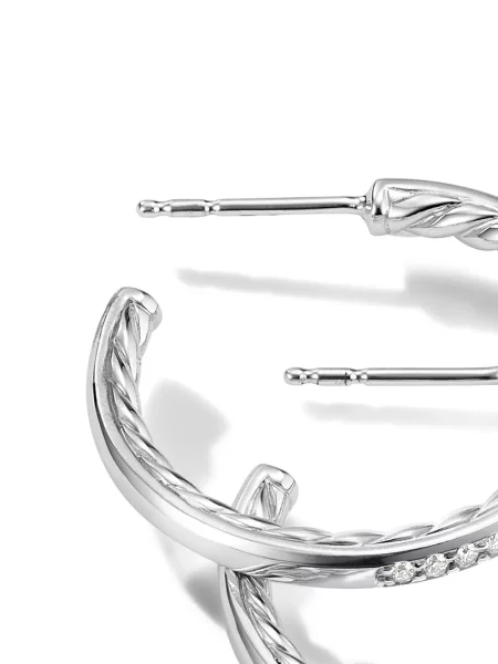 Diamant stříbro náušnice David Yurman stříbrné