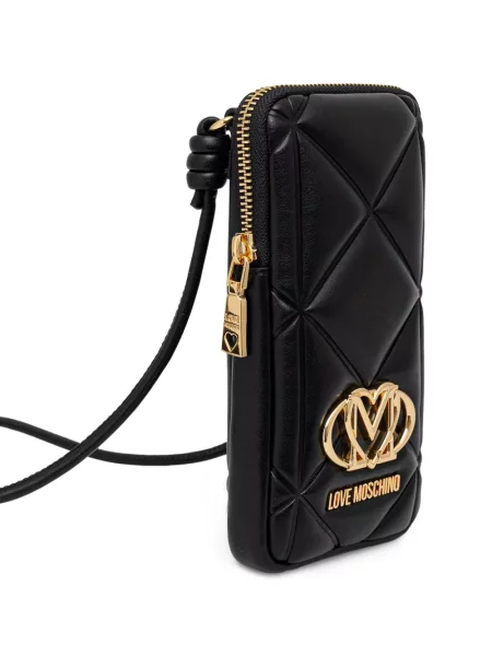 Prošiven torbica Love Moschino s autogramom crna