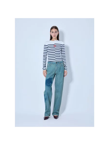 Top Jean Paul Gaultier w paski z paskiem biały