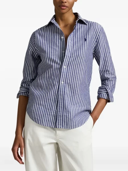 Tricou polo Polo Ralph Lauren cu imagine cu dungi din țesătură twill albastru