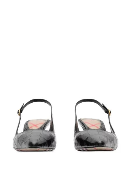 Pantofi cu toc Burberry din piele slingback negru