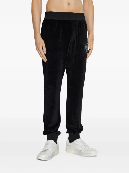 Pantaloni Versace cu broderie negru