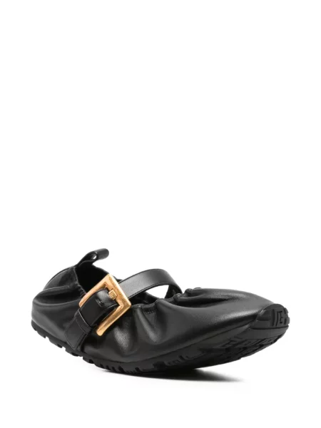 Balerini Balmain cu cataramă cu bretele negru
