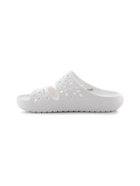 Crocs Natikače Classic Floral Cutout Sandal bijela