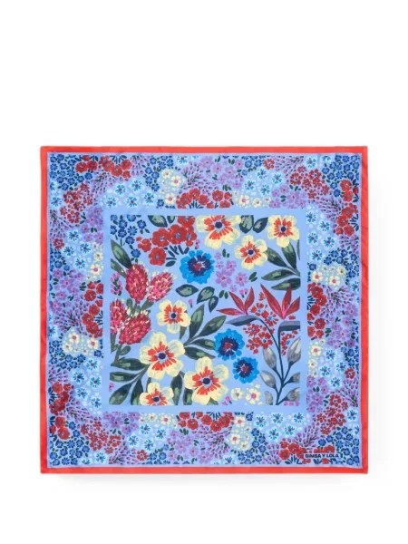 Fular Bimba Y Lola cu model floral cu imagine albastru