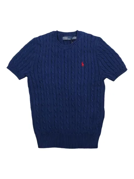 Pletené krátké polotričko Polo Ralph Lauren s kapucí černé