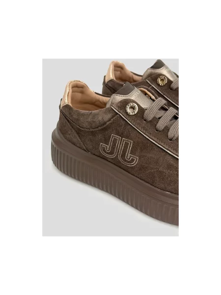 Sneakersy Janet & Janet zamszowe na platformie brązowe
