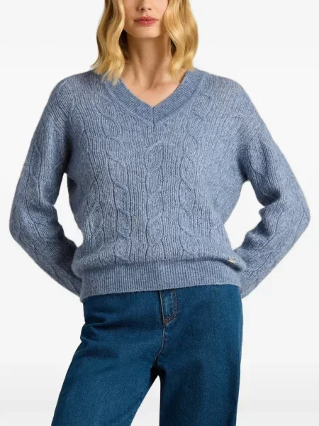 Pulover Kiton cu decolteu în V albastru