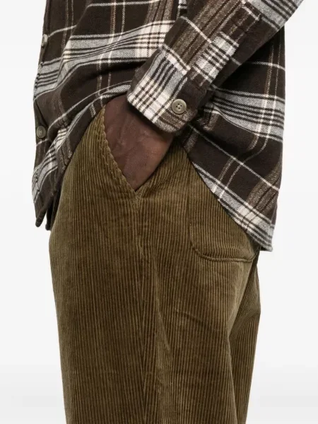 Pantaloni Les Deux de catifea cord verde