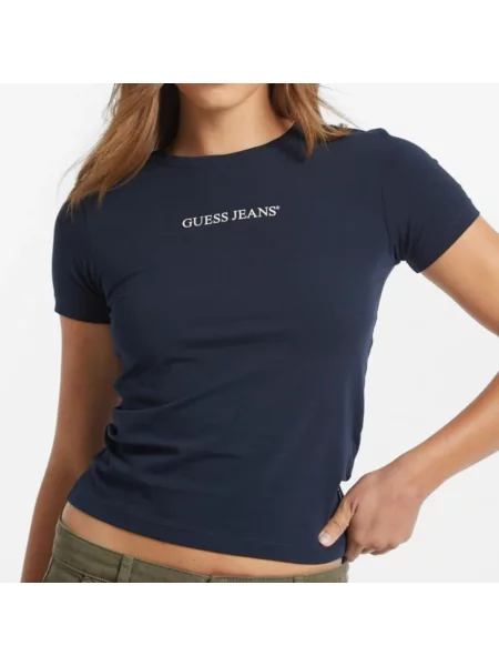 Guess Jeans T-Shirt Granatowy niebieska