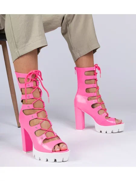 Cizme D/ceo cu toc înalt roz