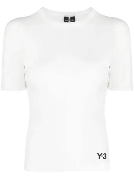 Top Y-3 scurt alb