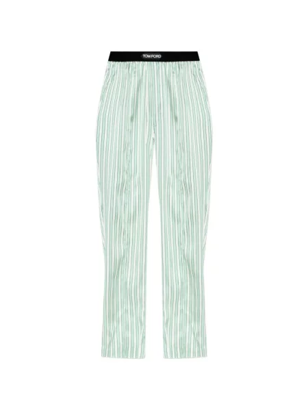 Pruhované pyžamo pyžamo Tom Ford zelené