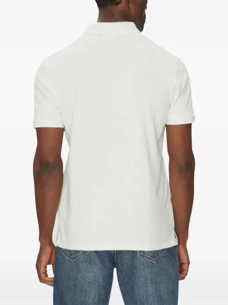 Tricou polo Calvin Klein cu broderie alb