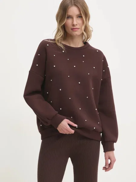 Суитчър Answear Lab с апликация кафяво