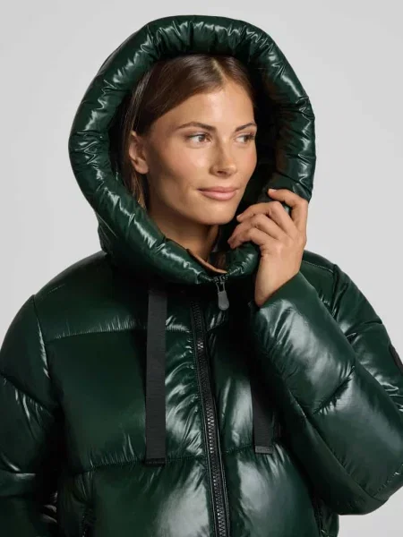 Płaszcz pikowany z kapturem i naszywką z logo model ISABEL' Save The Duck