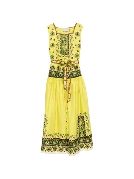 Rochie midi Alemais cu imagine galben