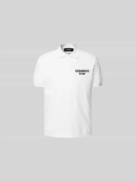 Koszulka polo o kroju regular fit z bawełny Dsquared2 biała