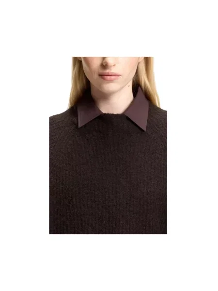 Sweter Boss z alpaki brązowy