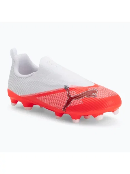 Încălțăminte de fotbal pentru copii PUMA Ultra 7 Match LL FG/AG Jr ultra red/puma black/puma white alb