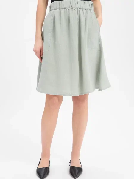 Marie Lund Lniana mini spódniczka Kobiety len 34 zielony