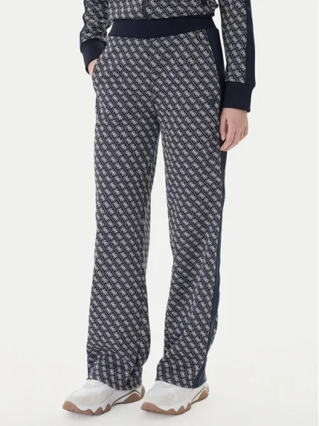 Guess Долнище анцуг Wide Leg тъмносин